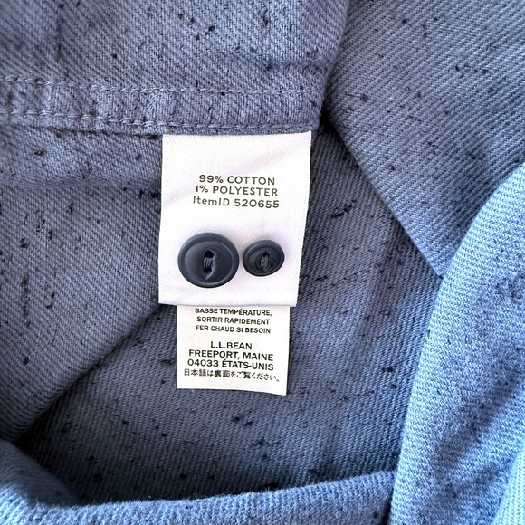 NWT L.L.Bean Donegal Cotton Twill Shirt | Men’s XL Slim | Vintage Indigo Rugged - Picture 6 of 8